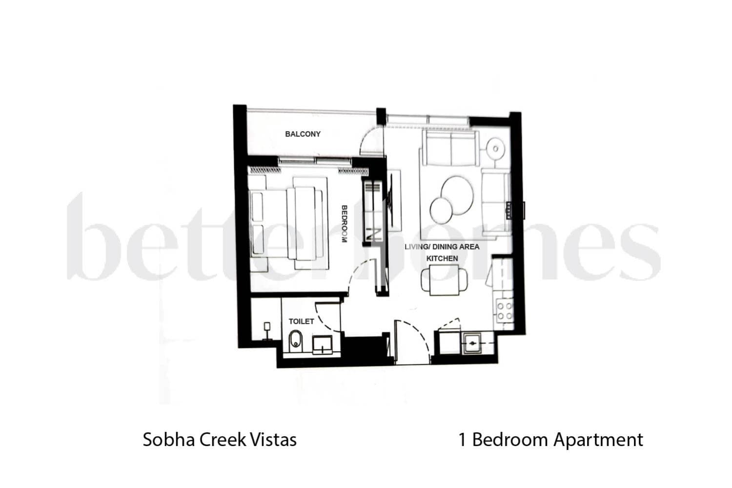 1 Bedroom Apartment in Sobha Creek Vistas Tower B - photo 1