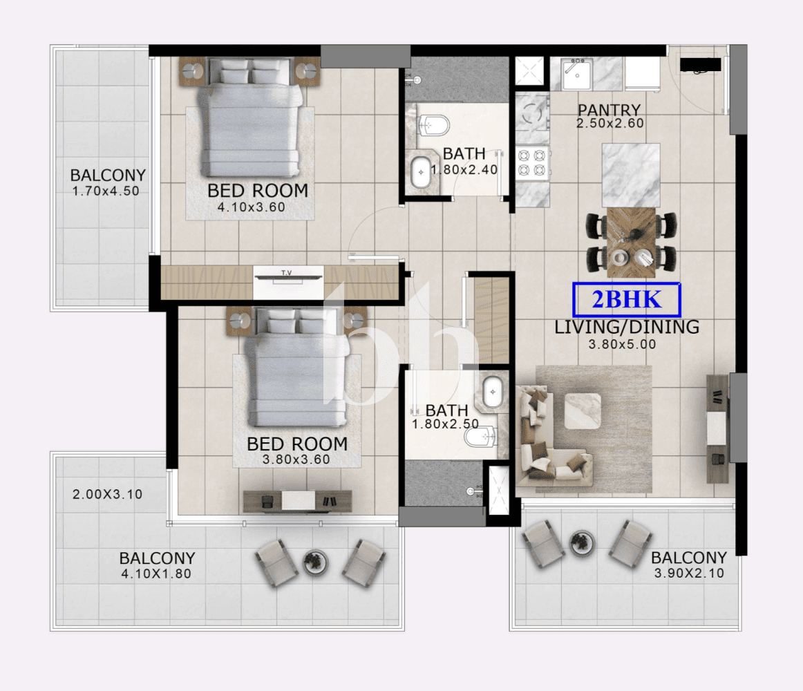 2 Bedroom Apartment in Arlington Park - photo 2